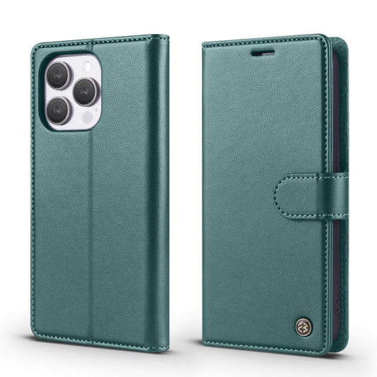 Pour iPhone 13 Pro Max Étui de téléphone en cuir Forwenw F6 Series RFID (vert)
