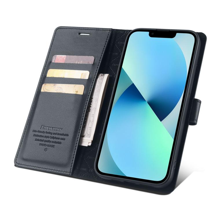 For iPhone 13 Pro Max Forwenw F6 Series RFID Leather Phone Case(Black)