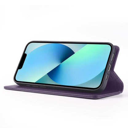 Pour iPhone 13 mini Étui de téléphone en cuir RFID Forwenw série F6 (violet)