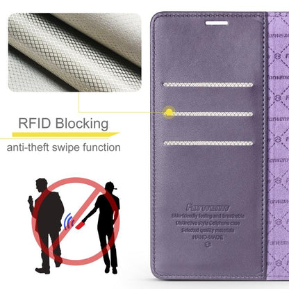 Pour iPhone 13 mini Étui de téléphone en cuir RFID Forwenw série F6 (violet)