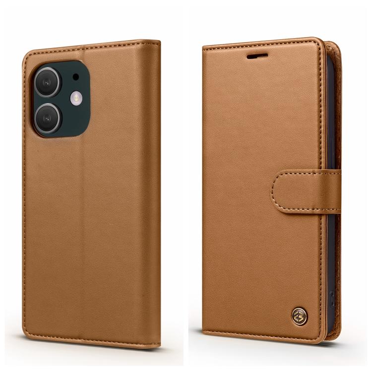 Pour iPhone 12 mini Étui en cuir RFID série F6 Forwenw (marron)