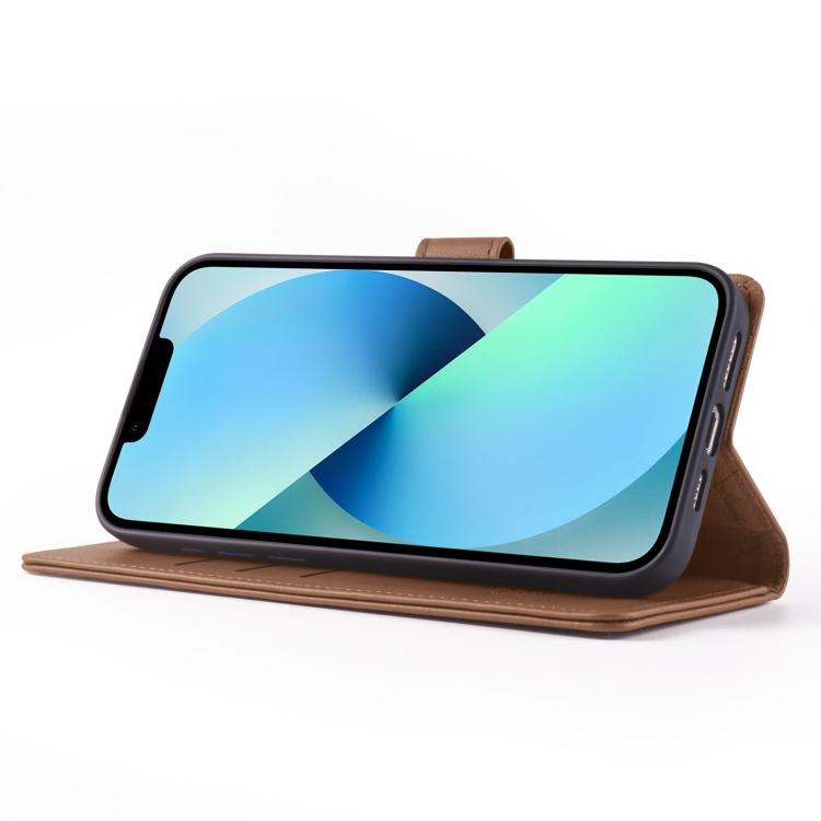 Pour iPhone 12 mini Étui en cuir RFID série F6 Forwenw (marron)