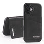 For iPhone 16 Forwenw F8 Series 2 in 1 Magnetic Card Slot Leather Phone Case(Black)