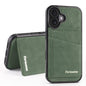 Pour iPhone 16 Étui portefeuille magnétique 2-en-1 en cuir de la série Forwenw F8 (Vert)