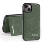 For iPhone 15 Forwenw F8 Series 2 in 1 Magnetic Card Slot Leather Phone Case(Green)