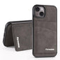 For iPhone 13 Forwenw F8 Series 2 in 1 Magnetic Card Slot Leather Phone Case(Grey)