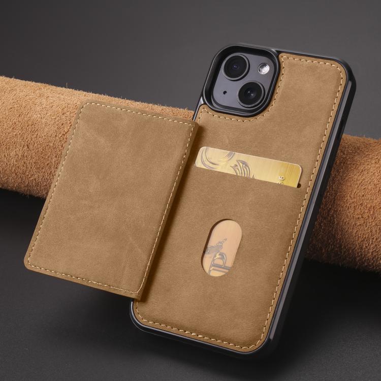 For iPhone 13 mini Forwenw F8 Series 2 in 1 Magnetic Card Slot Leather Phone Case(Brown)