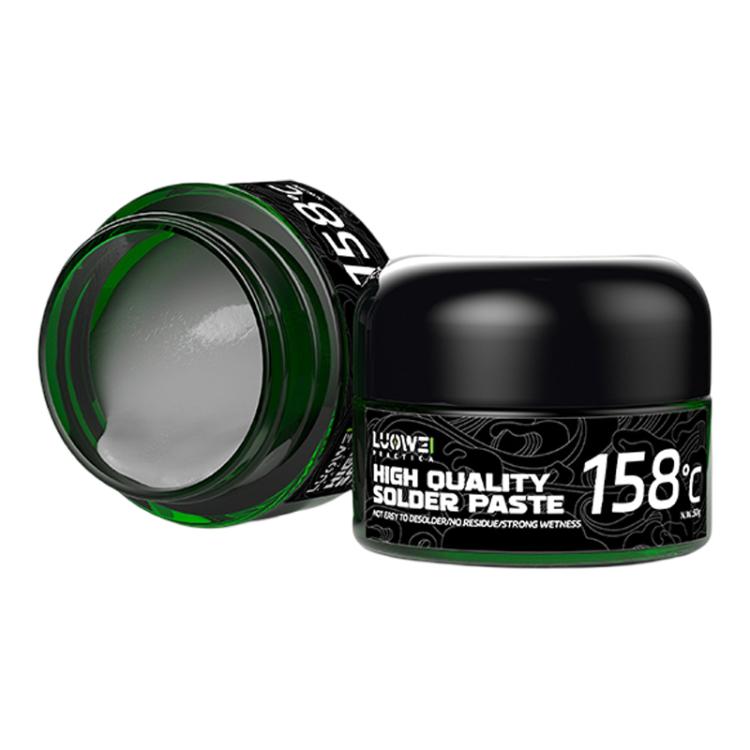 Pâte à souder sans plomb pour réparation de circuits imprimés LUOWEI LW-SP1 50g, modèle: 158 degrés