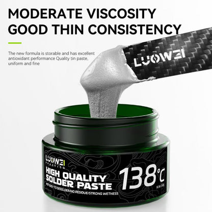 Pâte à souder sans plomb pour réparation de circuits imprimés LUOWEI LW-SP1 50g, modèle: 158 degrés