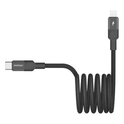 MOMAX DL57D Mag.Link 60W Type-C to 8 Pin Magnetic Braided Fast Charging Data Cable, Length:1m(Black)