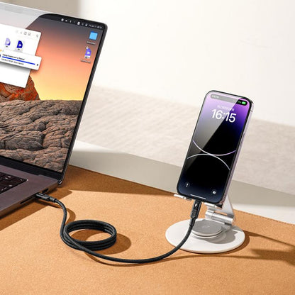 MOMAX DL57D Mag.Link 60W Type-C to 8 Pin Magnetic Braided Fast Charging Data Cable, Length:1m(Black)