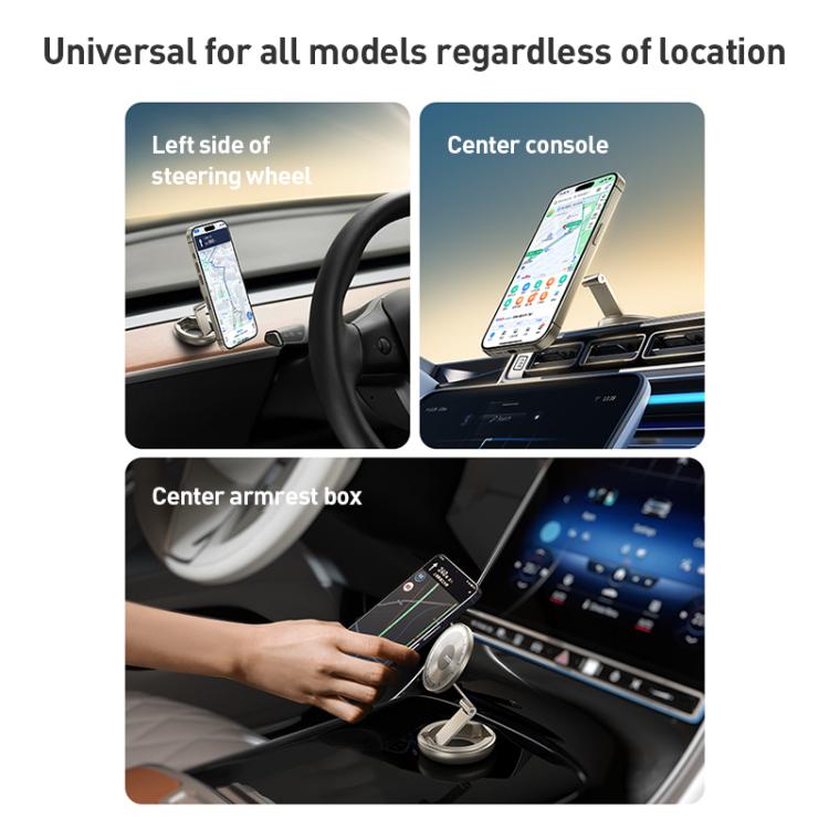 MOMAX CM30 Pac Mount Universal Transparent Magnetic Rotating Car Holder(Titanium Gold)