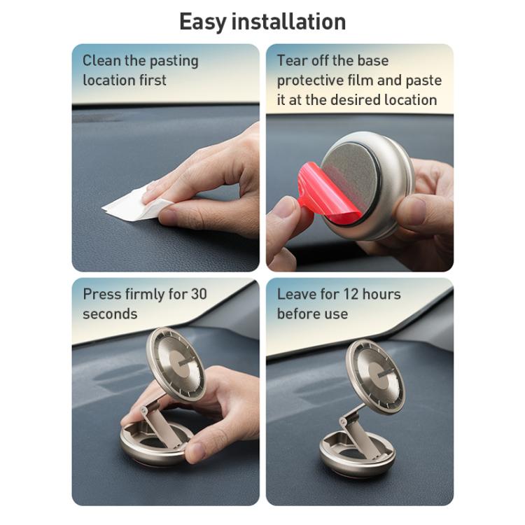 MOMAX CM30 Pac Mount Universal Transparent Magnetic Rotating Car Holder(Titanium Gold)