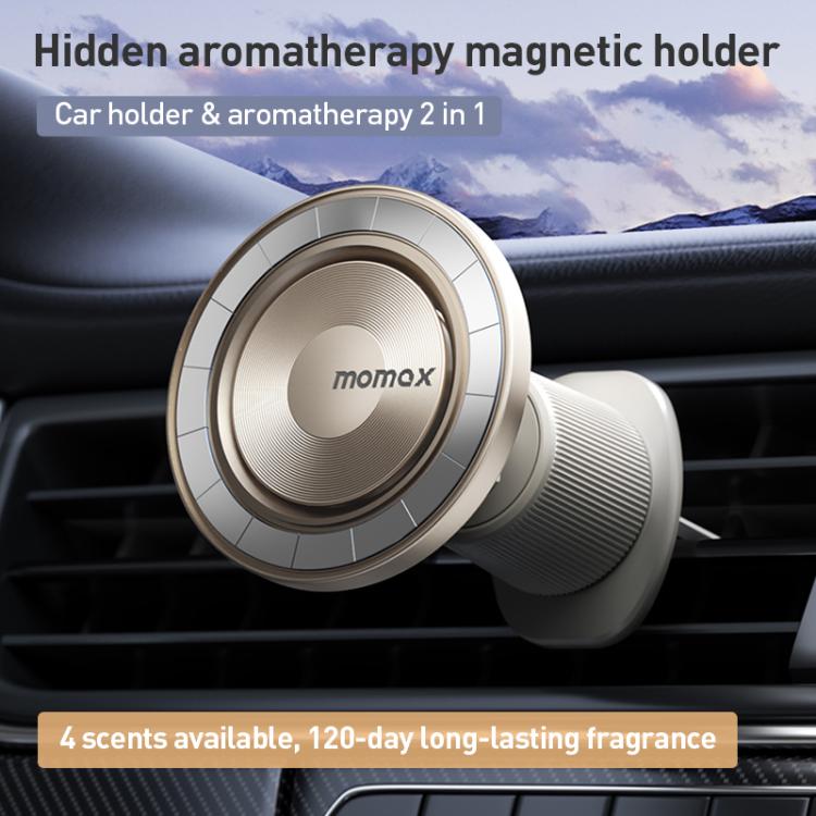 MOMAX CM35 1-Move Relaxaire Aluminum Alloy Magnetic Car Aromatherapy Holder(Dark Grey)