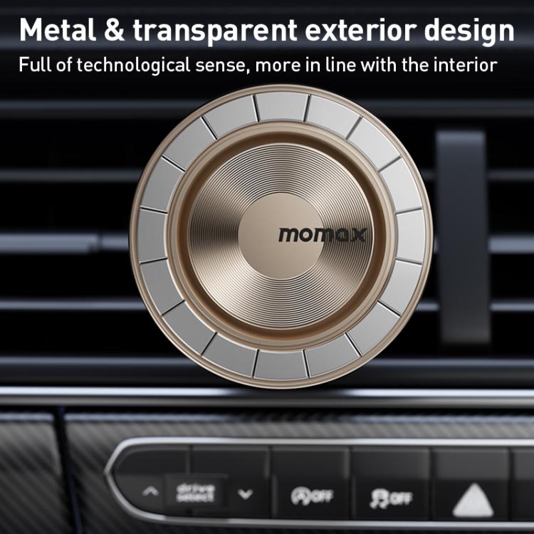 MOMAX CM35 1-Move Relaxaire Aluminum Alloy Magnetic Car Aromatherapy Holder(Titanium Gold)