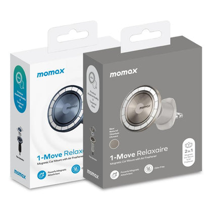 MOMAX CM35 1-Move Relaxaire Aluminum Alloy Magnetic Car Aromatherapy Holder(Titanium Gold)