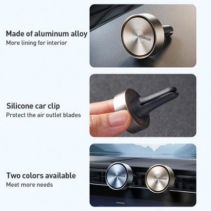 MOMAX CR12 1-Car Relaxaire Small Ring Aluminum Alloy Air Outlet Aromatherapy(Dark Grey)