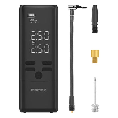 MOMAX CR16D 1-Move Support Car Digital Display Portable Smart Electric Wireless Air Pump(Black)
