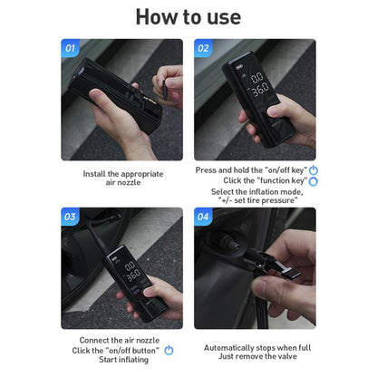 MOMAX CR16D 1-Move Support Car Digital Display Portable Smart Electric Wireless Air Pump(Black)
