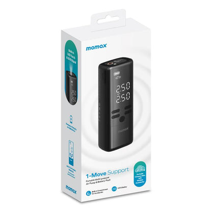 MOMAX CR16D 1-Move Support Car Digital Display Portable Smart Electric Wireless Air Pump(Black)