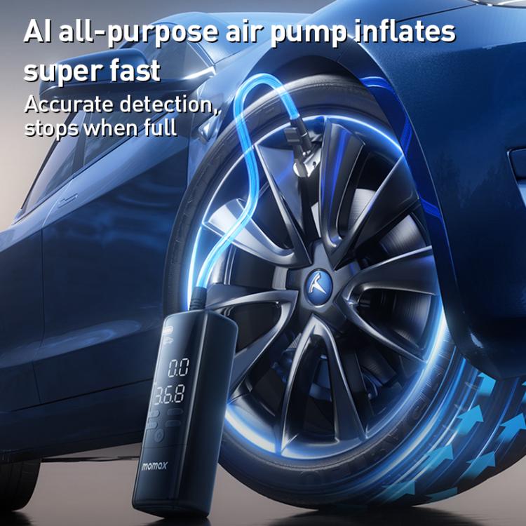 MOMAX CR16D 1-Move Support Car Digital Display Portable Smart Electric Wireless Air Pump(Black)