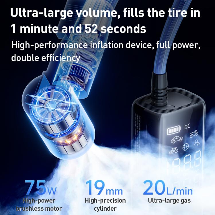 MOMAX CR16D 1-Move Support Car Digital Display Portable Smart Electric Wireless Air Pump(Black)