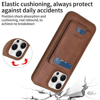 For iPhone 16 Pro Max BETOPNICE Vertical Flip Detachable MagSafe Wallet Phone Case(Brown)