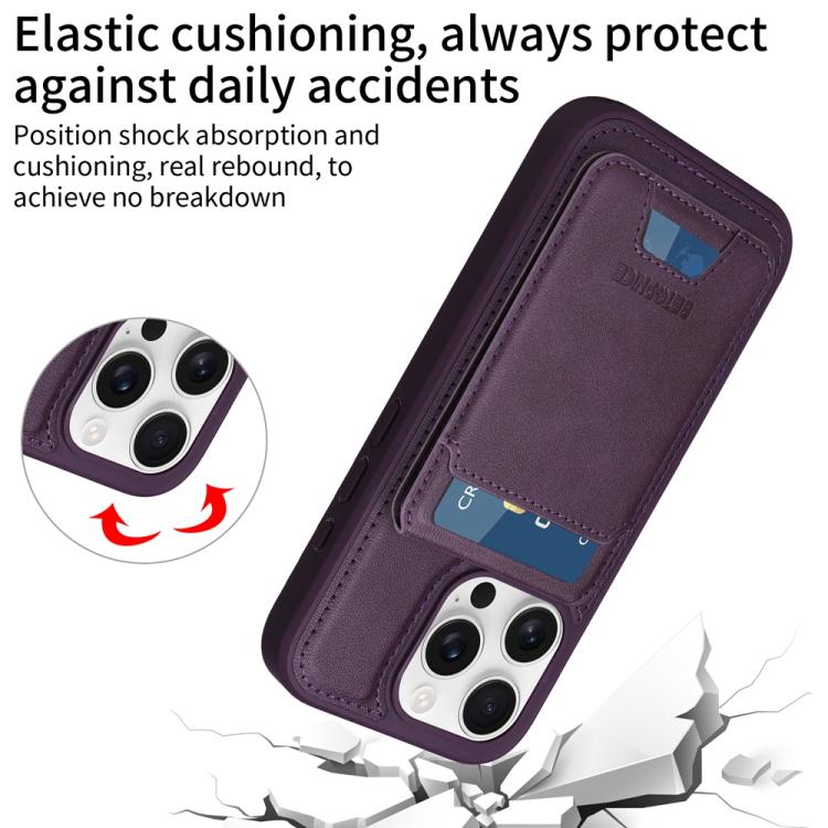 Pour iPhone 16 Pro Étui de Téléphone Porte-Cartes MagSafe Détachable à Rabat Vertical BETOPNICE (Violet)