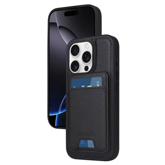 Pour iPhone 16 Pro, étui portefeuille MagSafe détachable à rabat vertical BETOPNICE (noir)