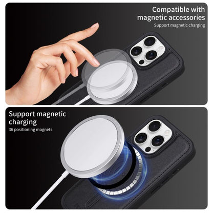 For iPhone 16 Pro BETOPNICE Vertical Flip Detachable MagSafe Wallet Phone Case(Black)