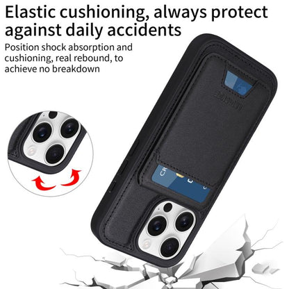 For iPhone 16 Pro BETOPNICE Vertical Flip Detachable MagSafe Wallet Phone Case(Black)
