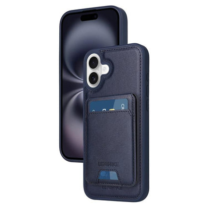 For iPhone 16 Plus BETOPNICE Vertical Flip Detachable MagSafe Wallet Phone Case(Blue)