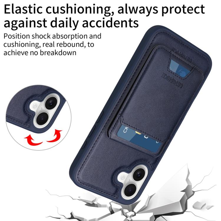 For iPhone 16 Plus BETOPNICE Vertical Flip Detachable MagSafe Wallet Phone Case(Blue)