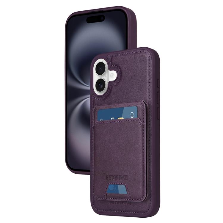 Pour iPhone 16 Plus BETOPNICE Étui de téléphone portefeuille MagSafe détachable à rabat vertical (violet)