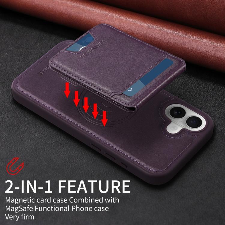 Pour iPhone 16 Plus BETOPNICE Étui de téléphone portefeuille MagSafe détachable à rabat vertical (violet)
