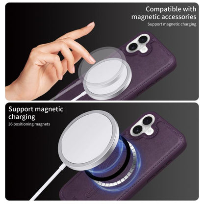 Pour iPhone 16 Plus BETOPNICE Étui de téléphone portefeuille MagSafe détachable à rabat vertical (violet)