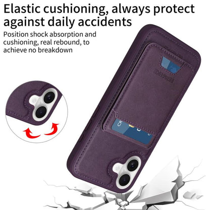 Pour iPhone 16 Plus BETOPNICE Étui de téléphone portefeuille MagSafe détachable à rabat vertical (violet)