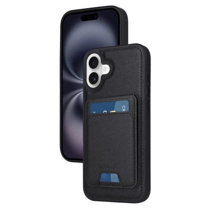 For iPhone 16 Plus BETOPNICE Vertical Flip Detachable MagSafe Wallet Phone Case(Black)