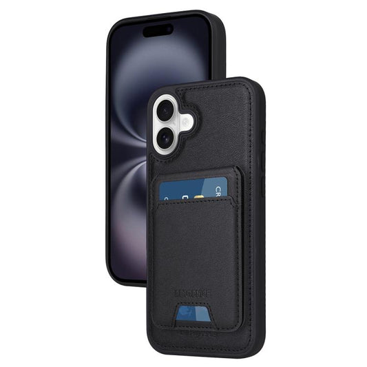 Pour iPhone 16 Plus Étui portefeuille magnétique détachable vertical BETOPNICE (Noir)