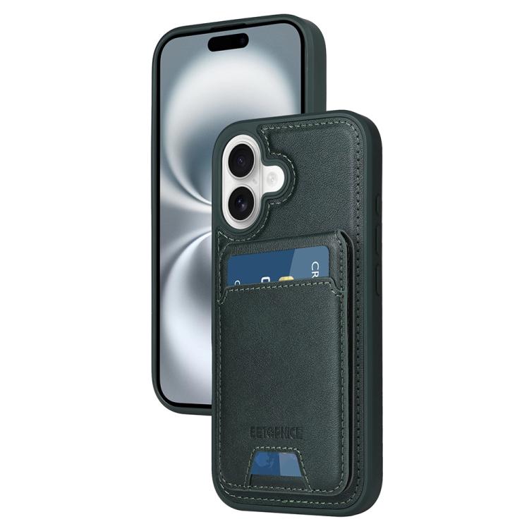 For iPhone 16 BETOPNICE Vertical Flip Detachable MagSafe Wallet Phone Case(Green)