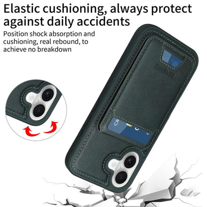 For iPhone 16 BETOPNICE Vertical Flip Detachable MagSafe Wallet Phone Case(Green)