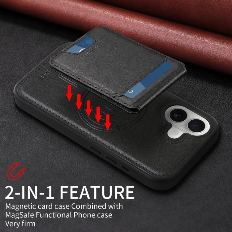 For iPhone 16 BETOPNICE Vertical Flip Detachable MagSafe Wallet Phone Case(Black)