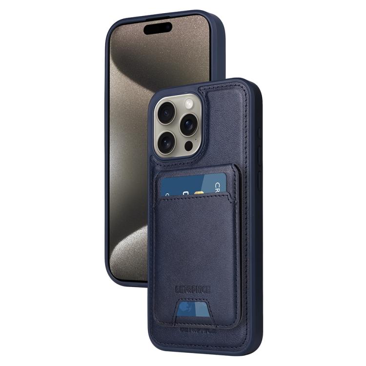 Pour iPhone 15 Pro Max BETOPNICE Étui portefeuille MagSafe détachable à rabat vertical (Bleu)