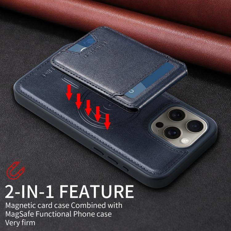 Pour iPhone 15 Pro Max BETOPNICE Étui portefeuille MagSafe détachable à rabat vertical (Bleu)