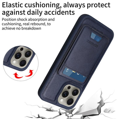 Pour iPhone 15 Pro Max BETOPNICE Étui portefeuille MagSafe détachable à rabat vertical (Bleu)