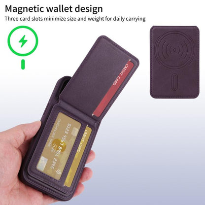 For iPhone 15 Pro Max BETOPNICE Vertical Flip Detachable MagSafe Wallet Phone Case(Purple)