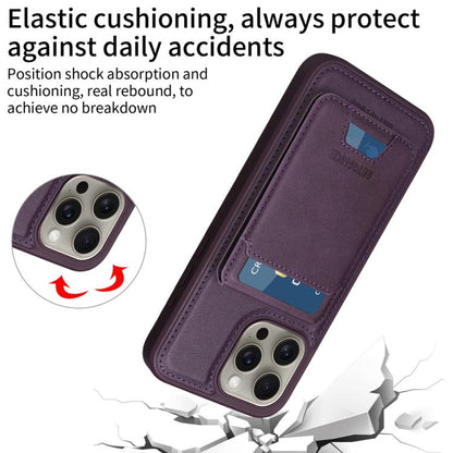 For iPhone 15 Pro Max BETOPNICE Vertical Flip Detachable MagSafe Wallet Phone Case(Purple)