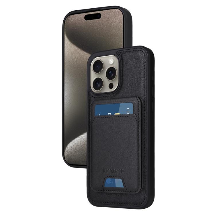 For iPhone 15 Pro Max BETOPNICE Vertical Flip Detachable MagSafe Wallet Phone Case(Black)