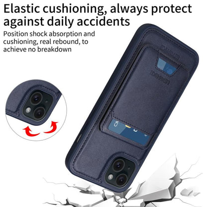 For iPhone 15 Plus BETOPNICE Vertical Flip Detachable MagSafe Wallet Phone Case(Blue)