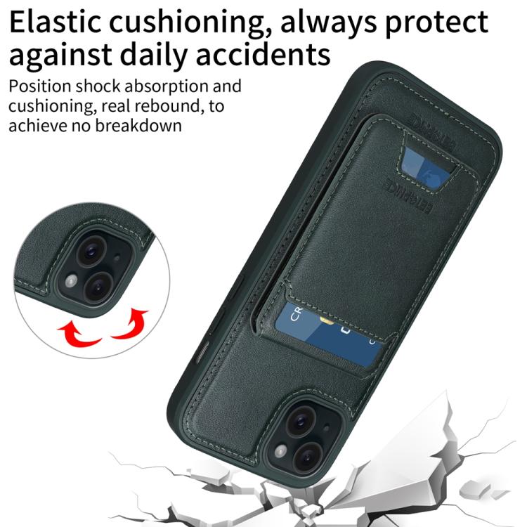 For iPhone 15 Plus BETOPNICE Vertical Flip Detachable MagSafe Wallet Phone Case(Green)